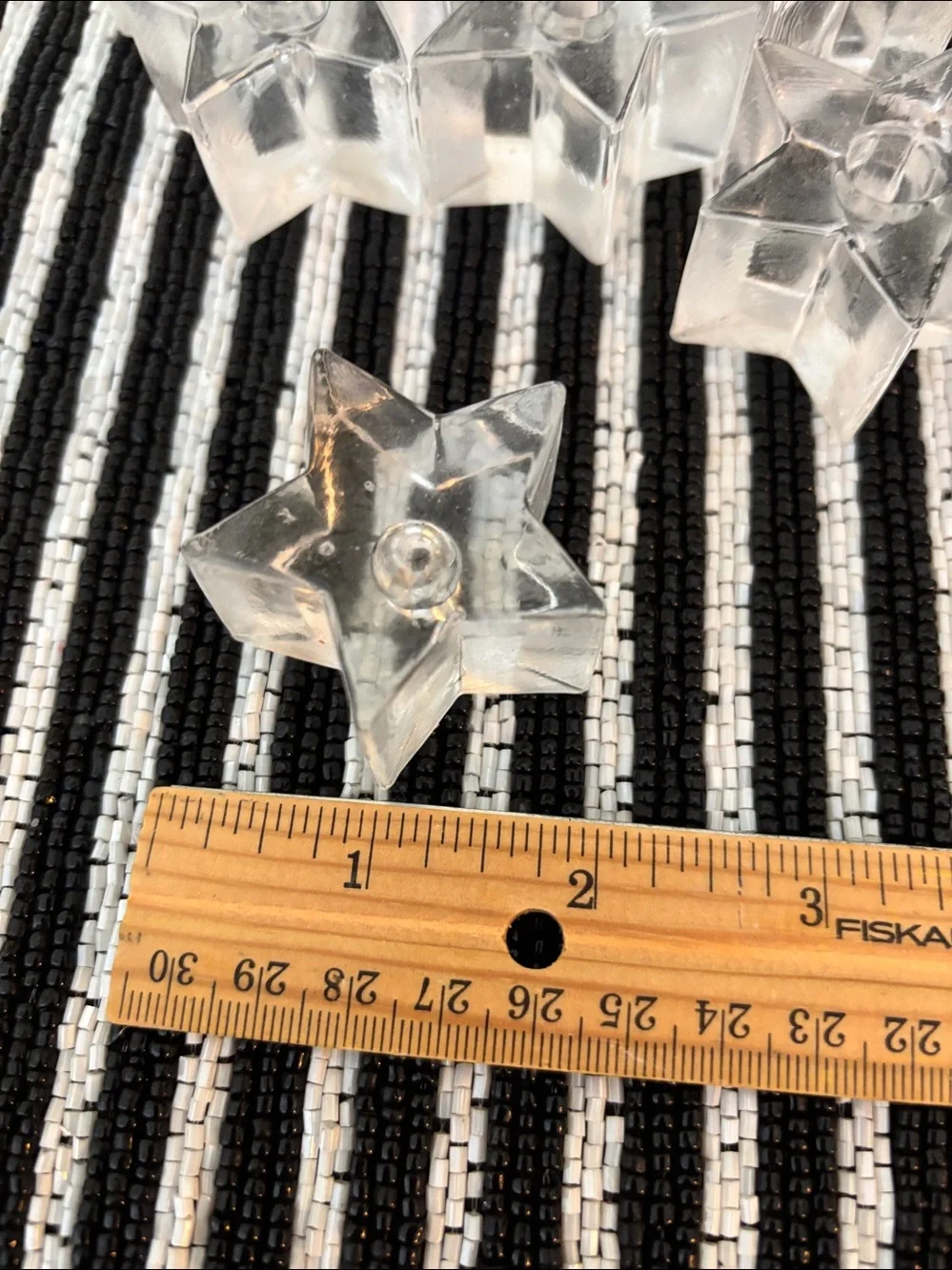 Set of 6 vintage clear glass candle holders in a star shape